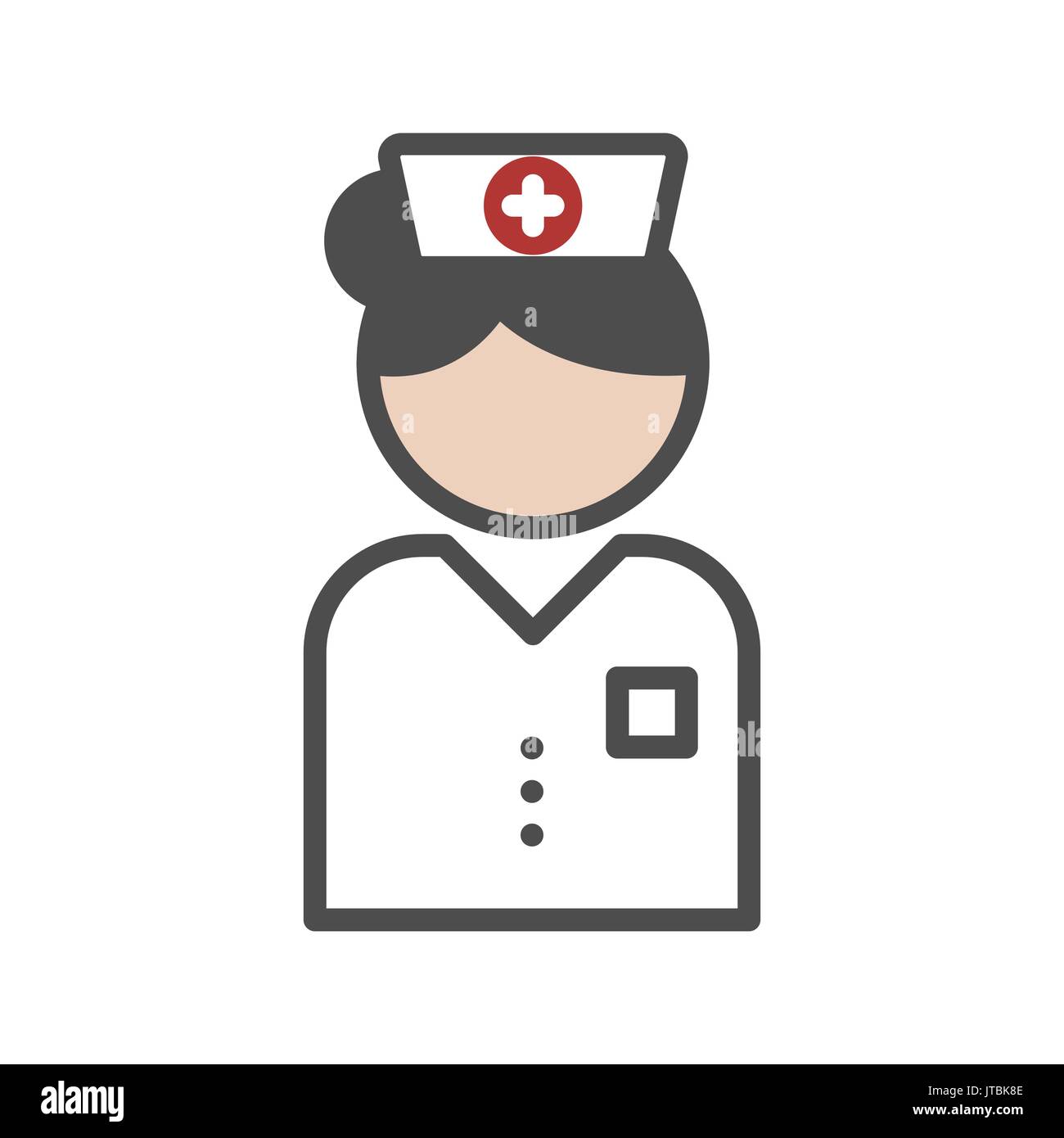 Klassische Krankenschwester Symbol mit weiße Uniform Stock Vektor