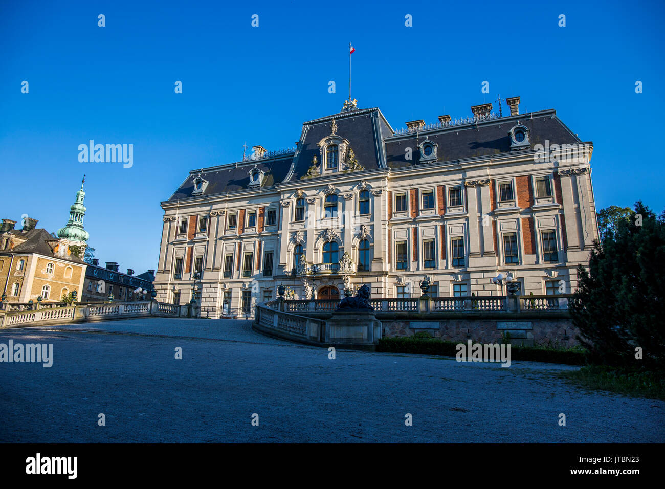 Schloss Pszczyna - klassisch - Palast in der Stadt Pszczyna. Eine der schönsten Burg Residenzen in Polen. Stockfoto