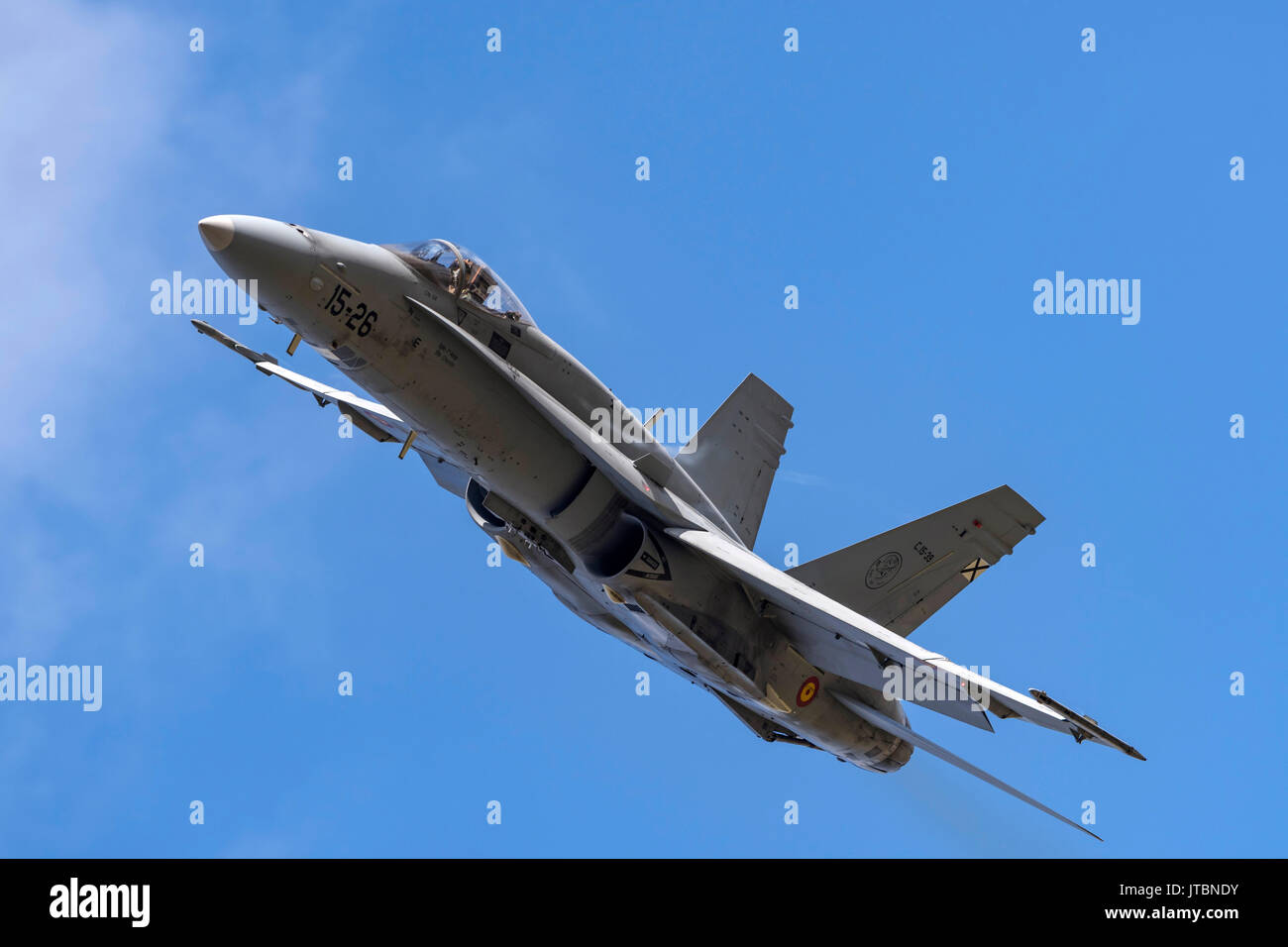 F-18 Hornet, spanisches Air Force-Ausstellungsteam bei der Royal Intenational Air Tattoo Stockfoto