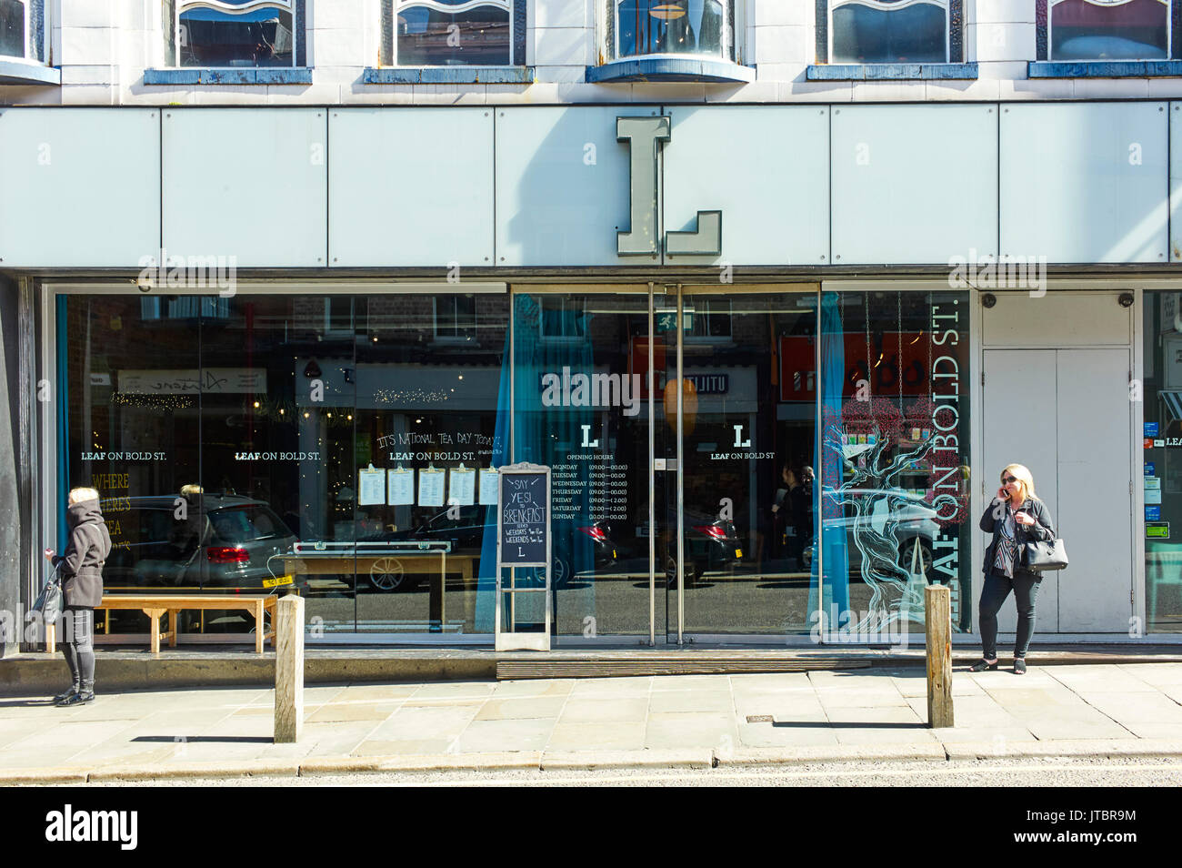 Leaf Cafe auf Bold Street, Liverpool Stockfoto