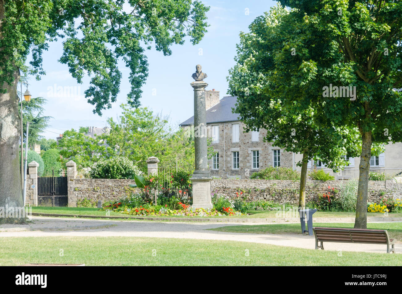 Jardin Anglais in der mittelalterlichen Stadt Dinan Bretagne, North Western Frankreich Stockfoto