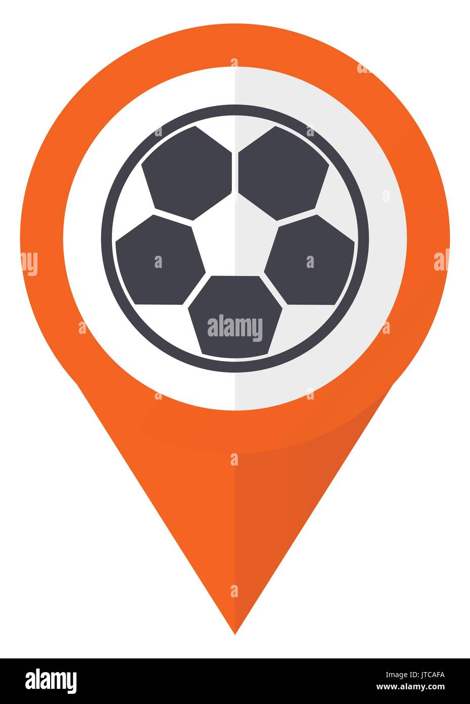 Fußball orange Zeiger vektor Icon in eps 10 auf weißem Hintergrund. Stock Vektor