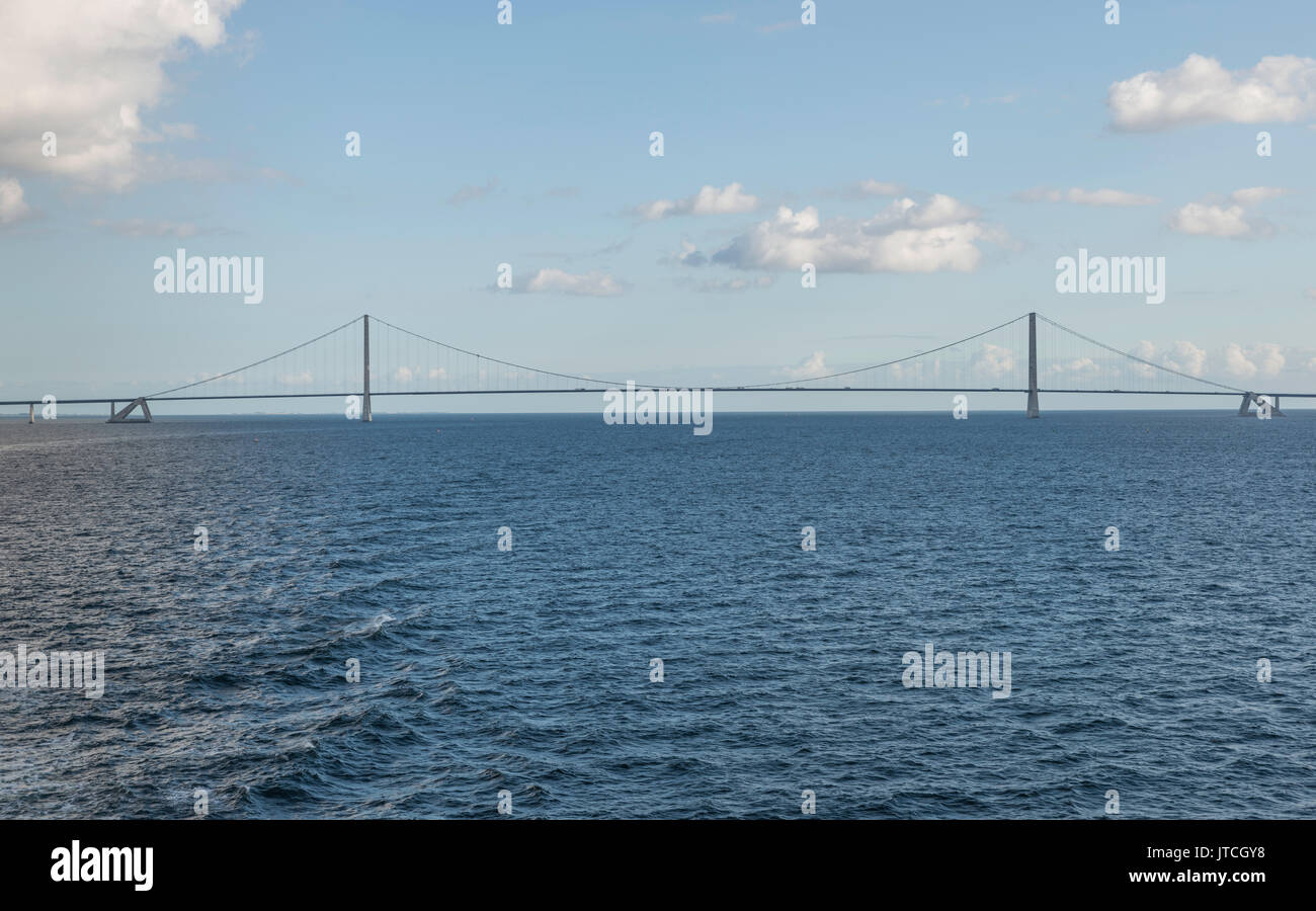 Suspension Bridge Großer Belt in Dänemark zwischen Seeland und Fünen Stockfoto