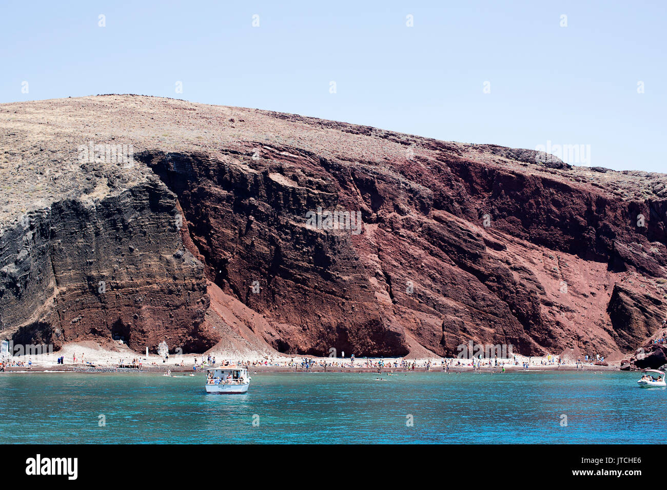 Beliebte Red Beach in Insel Santorin in Griechenland Stockfoto