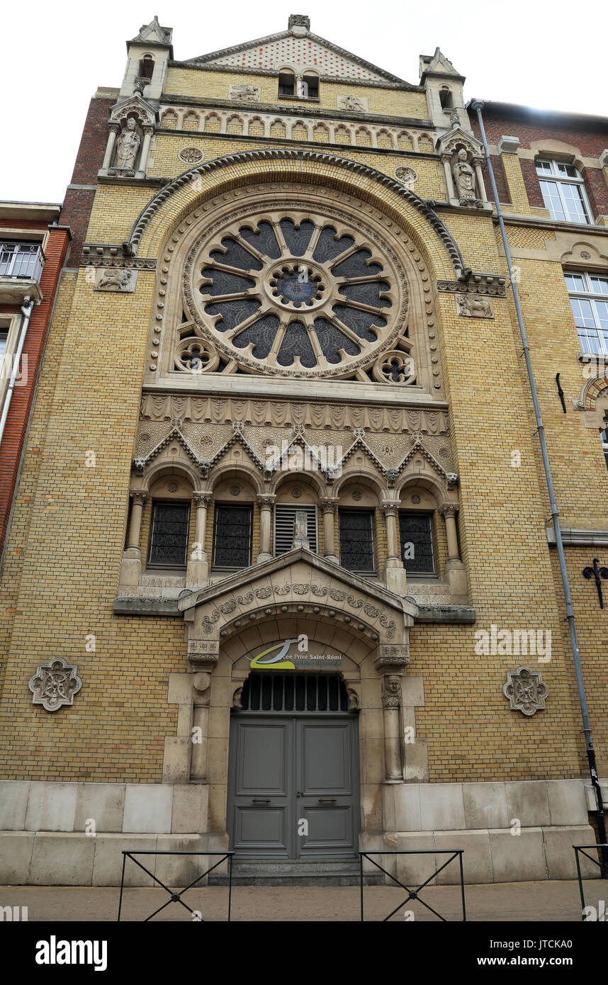 Alte Kirche in der Rue des crignons, Amiens, Somme, Hauts-de-France, Frankreich Stockfoto