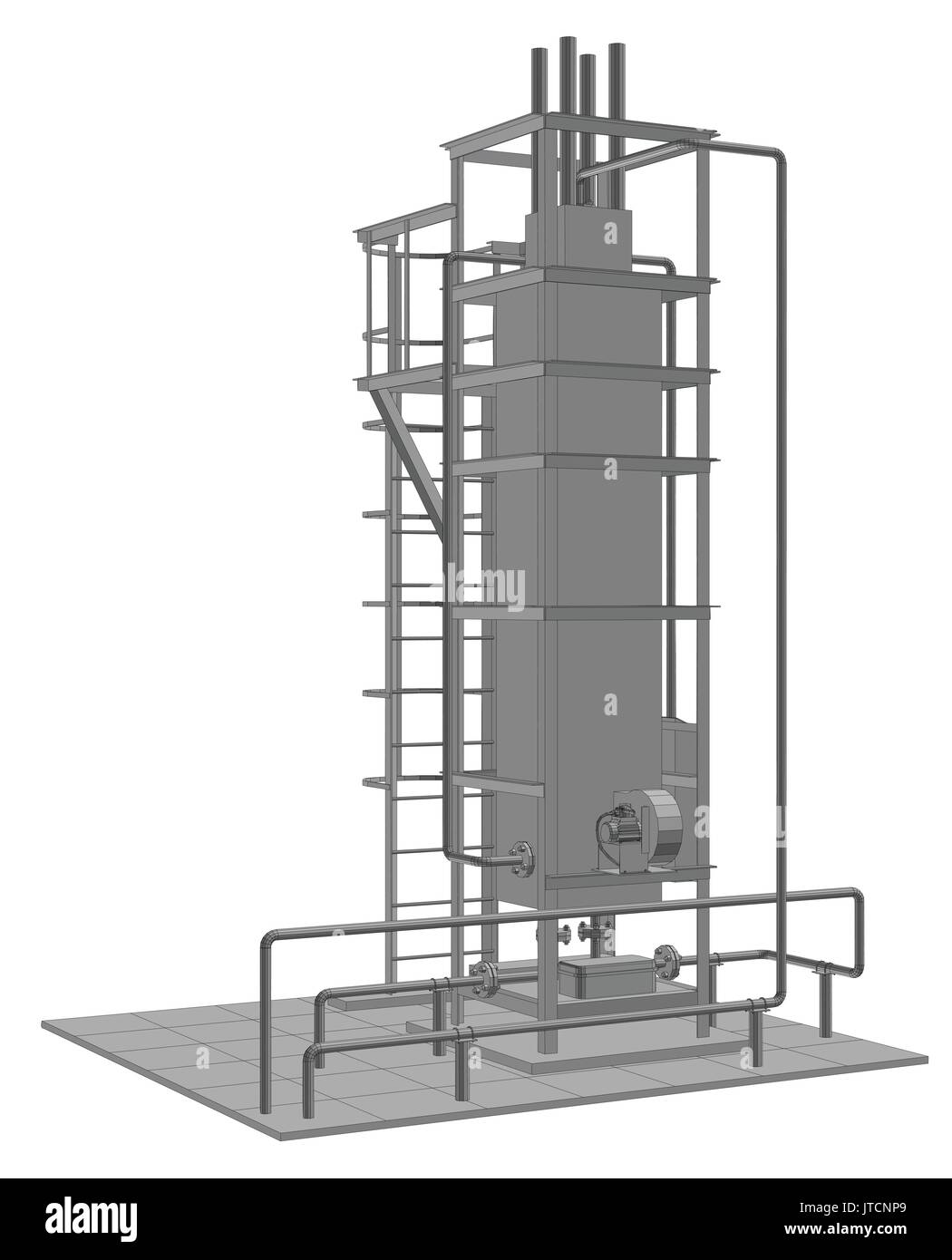 Petroleum Gas Industrieanlagen. Ablaufverfolgung Darstellung von 3d Stock Vektor