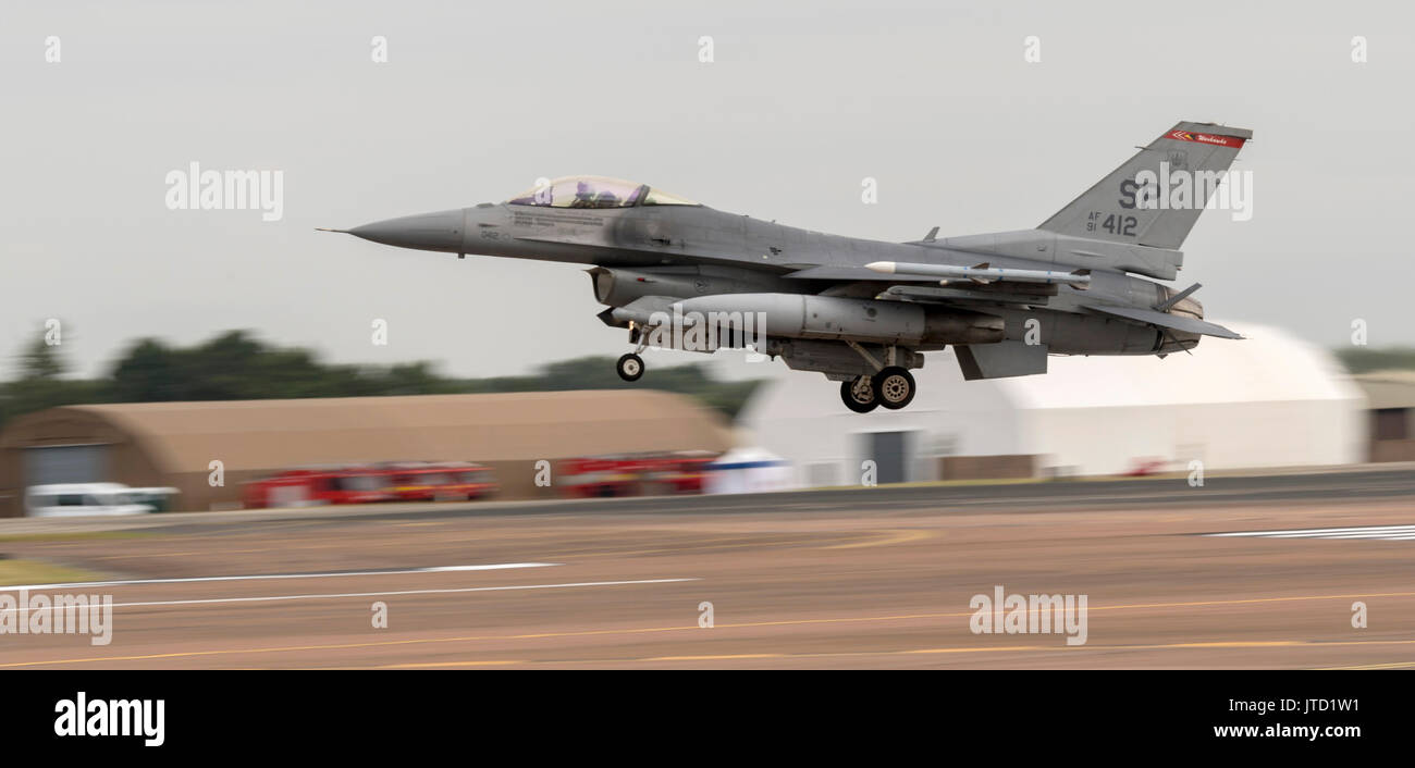 F-16C Fighting Falcon, USAF, auf der Royal International Air Tattoo Stockfoto