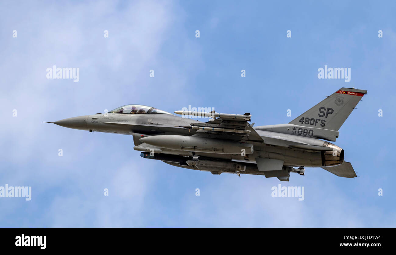 F-16C Fighting Falcon, USAF, auf der Royal International Air Tattoo Stockfoto