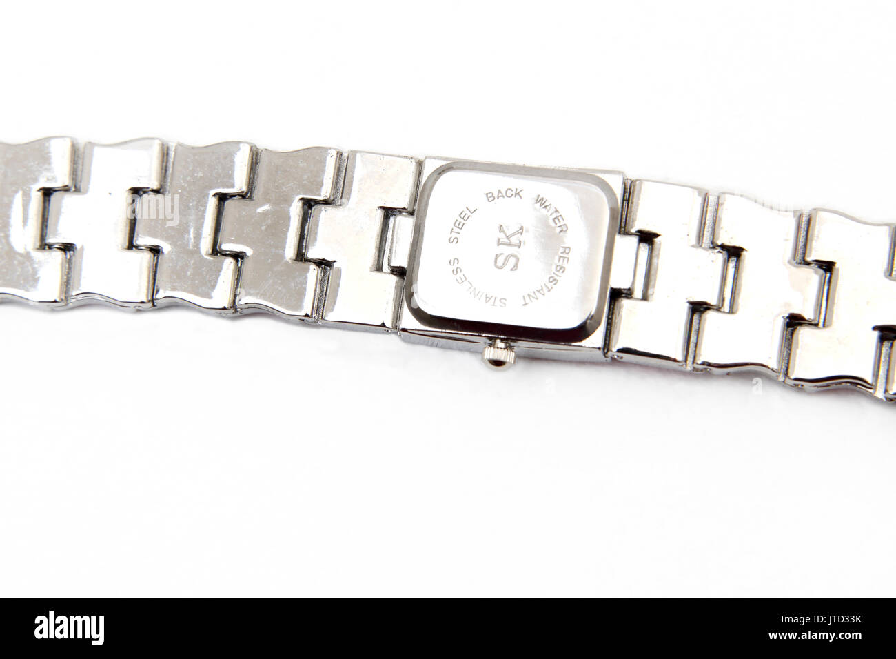 Zurück aus Edelstahl und Emaille SK Shengke Armbanduhr Stockfoto