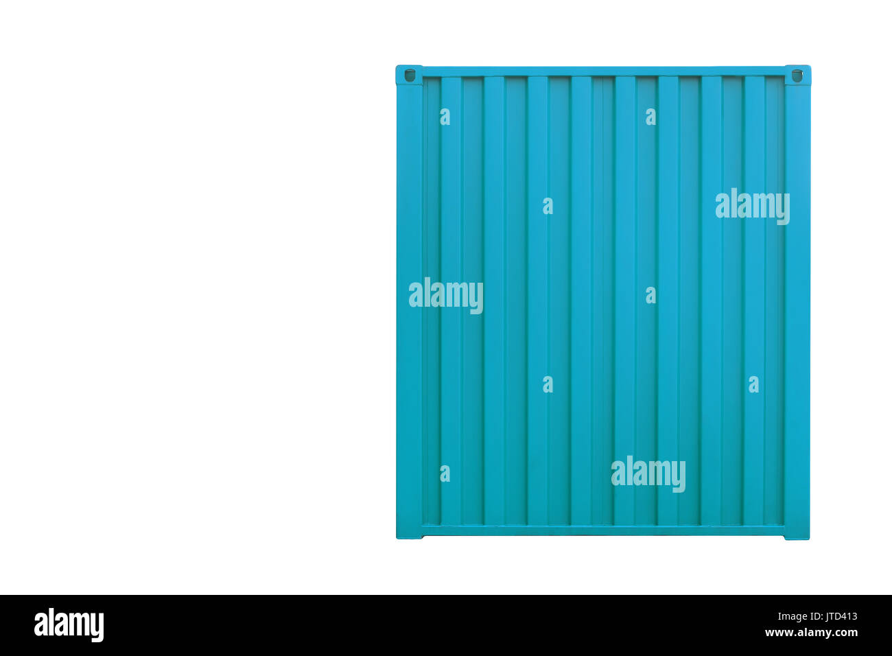 Green Cargo Container auf weißem Hintergrund mit Kopie Raum an der linken isoliert Stockfoto