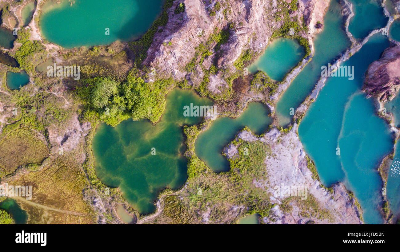 Ein schöner Blick von oben auf die natur See. Stockfoto