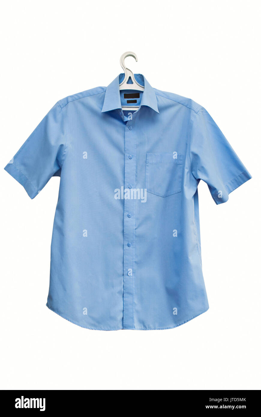Sommer Shirt mit kurzen Ärmeln auf weißem Hintergrund Stockfoto