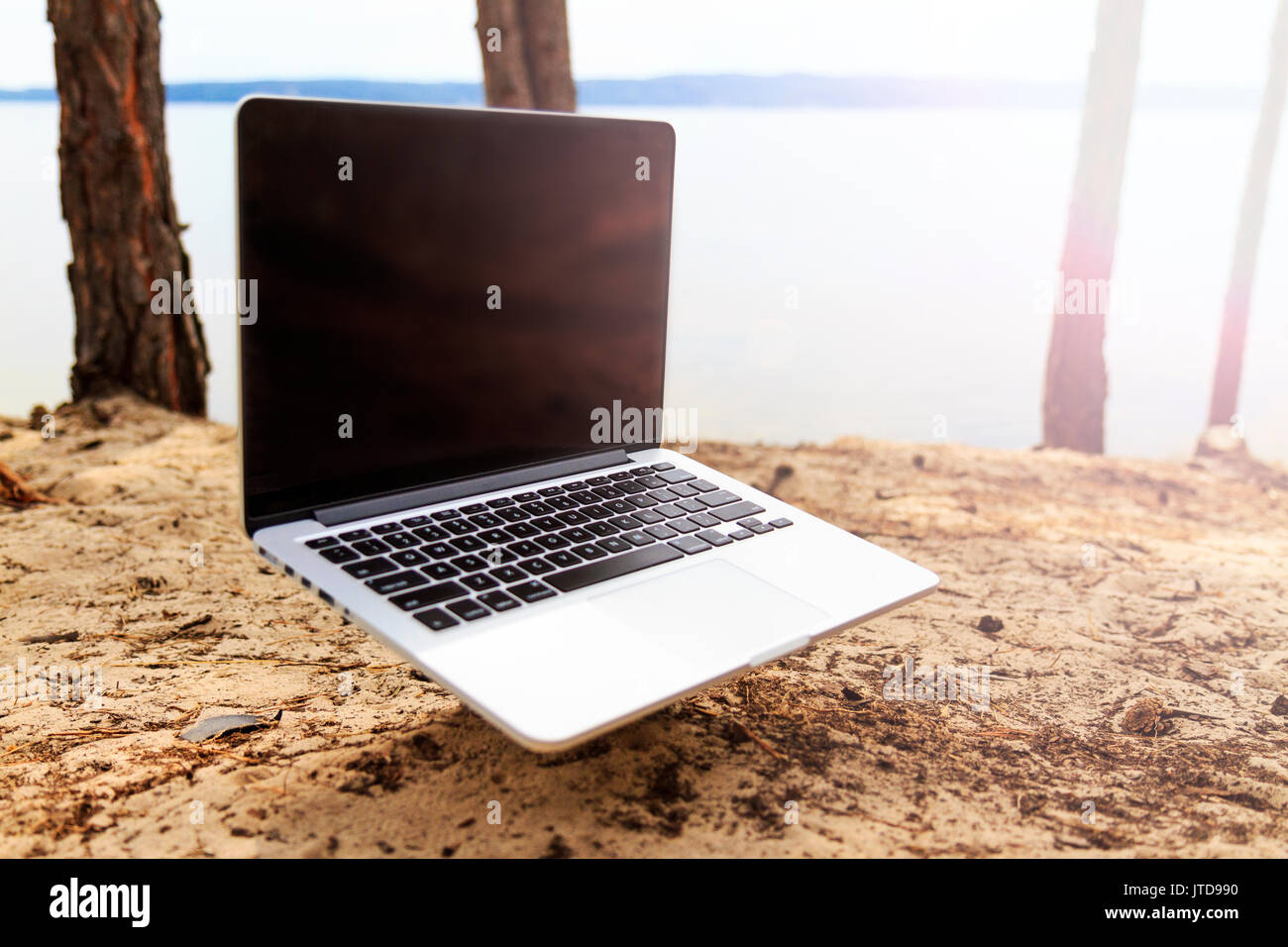 Für die Arbeit in der Natur, Technologie Stockfoto