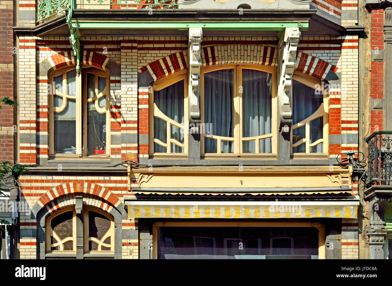 Brüssel, Belgien. Ancienne Maison De Beck, 9 Avenue Paul Dejaer. Jugendstil-Gebäude (Gustave Strauven, 1902) Stockfoto