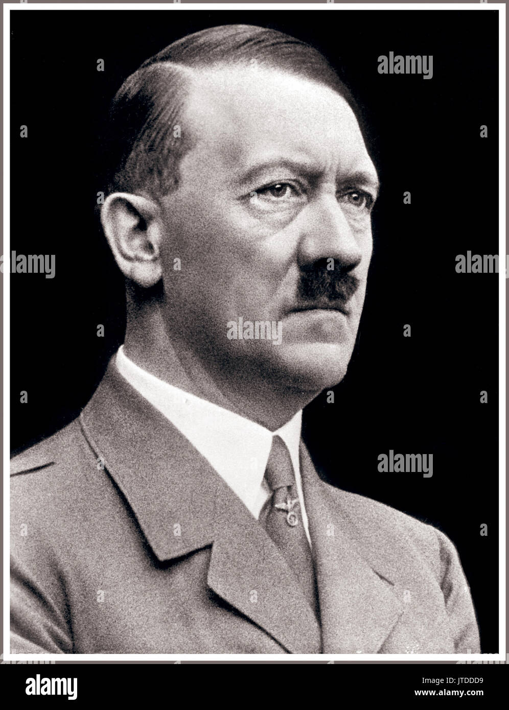 Porträt Adolf Hitlers Gesicht Porträt der Führer Adolf Hitler von Heinrich Hoffman (persönlicher Fotograf) Stockfoto