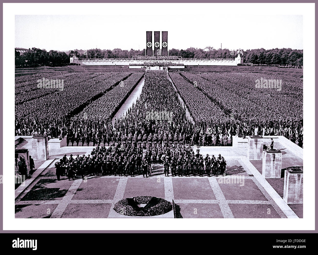 Nürnberg RALLY 1930 in Nürnberg Zeppelin Feld, Teil des Spektakels der jährlichen NS-Parteitag in Deutschland Stockfoto