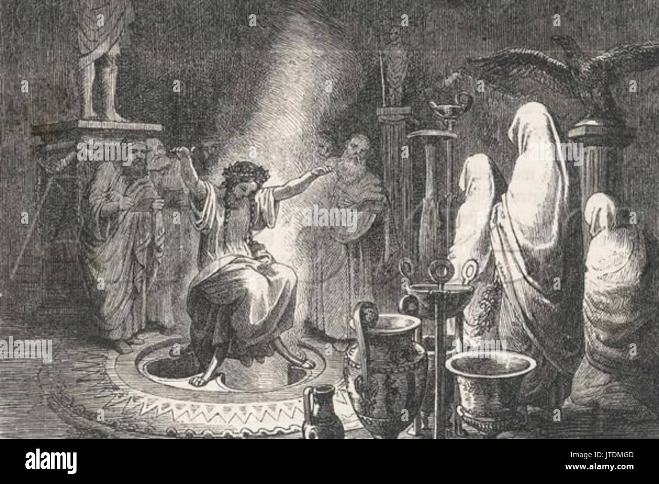 Das Orakel von Delphi hingerissen Stockfoto