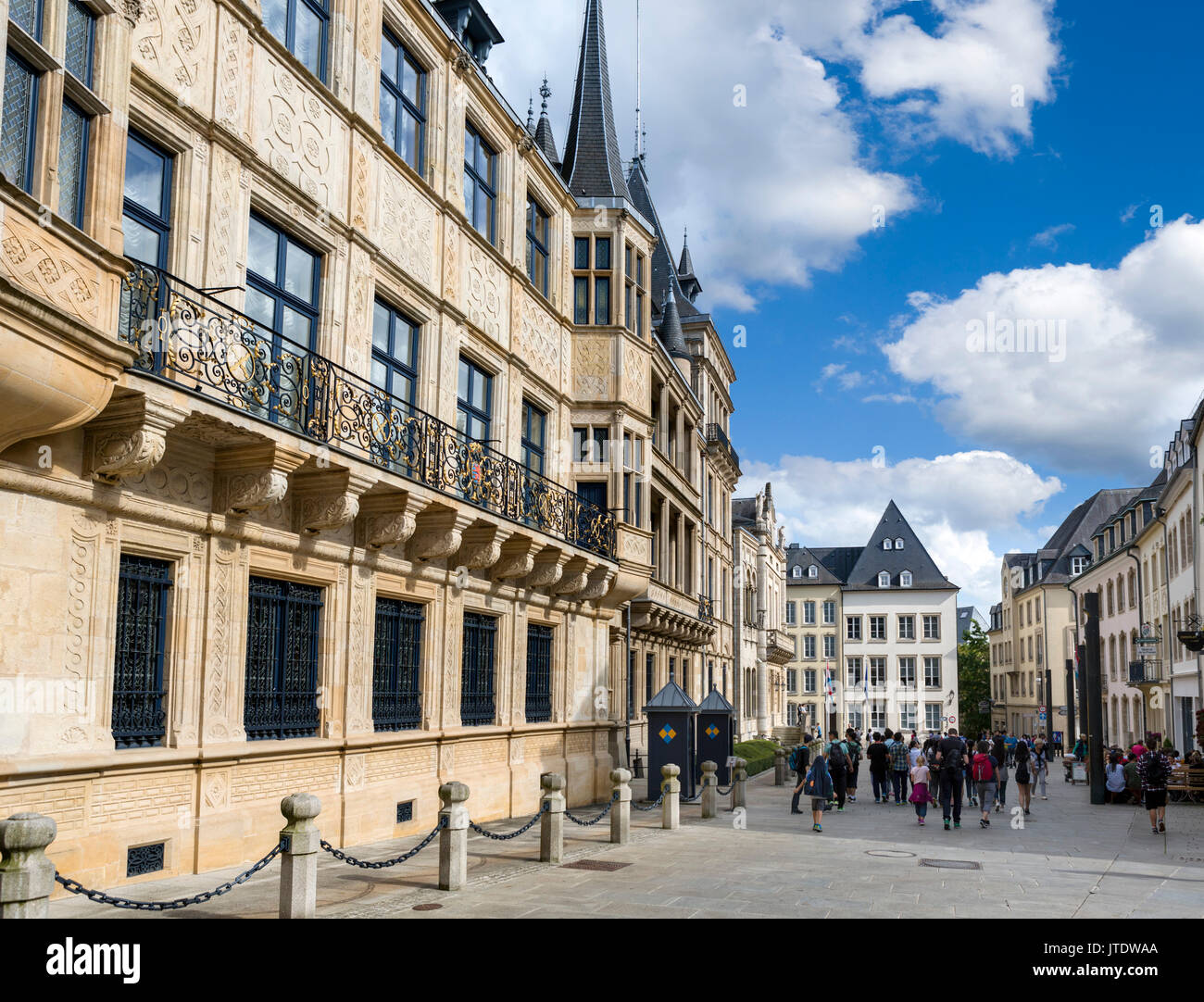 Großherzogliche Palais (Palais Grand Ducal) in der alten Stadt (Ville Haute), der Stadt Luxemburg, Luxemburg Stockfoto