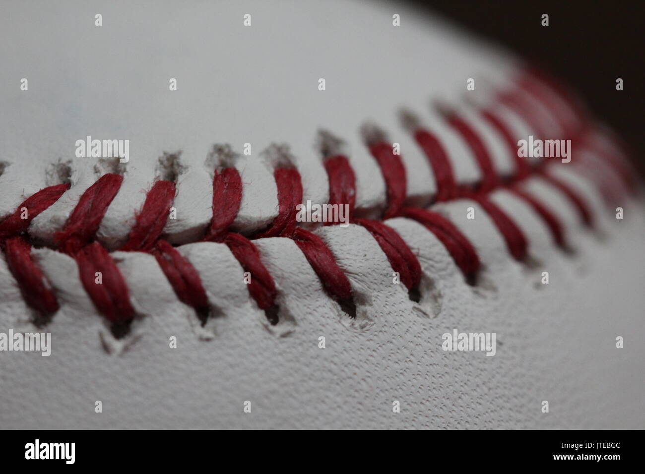 Baseball stitching Makro Stockfoto