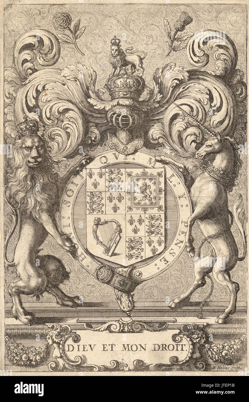 Wenzel Hollar englischen königlichen Arme (Zustand 2) Stockfoto