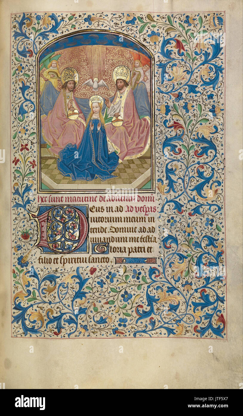 Willem Vrelant (Flämisch, gestorben 1481, Aktiven 1454 1481) die Krönung der Jungfrau Maria Stockfoto