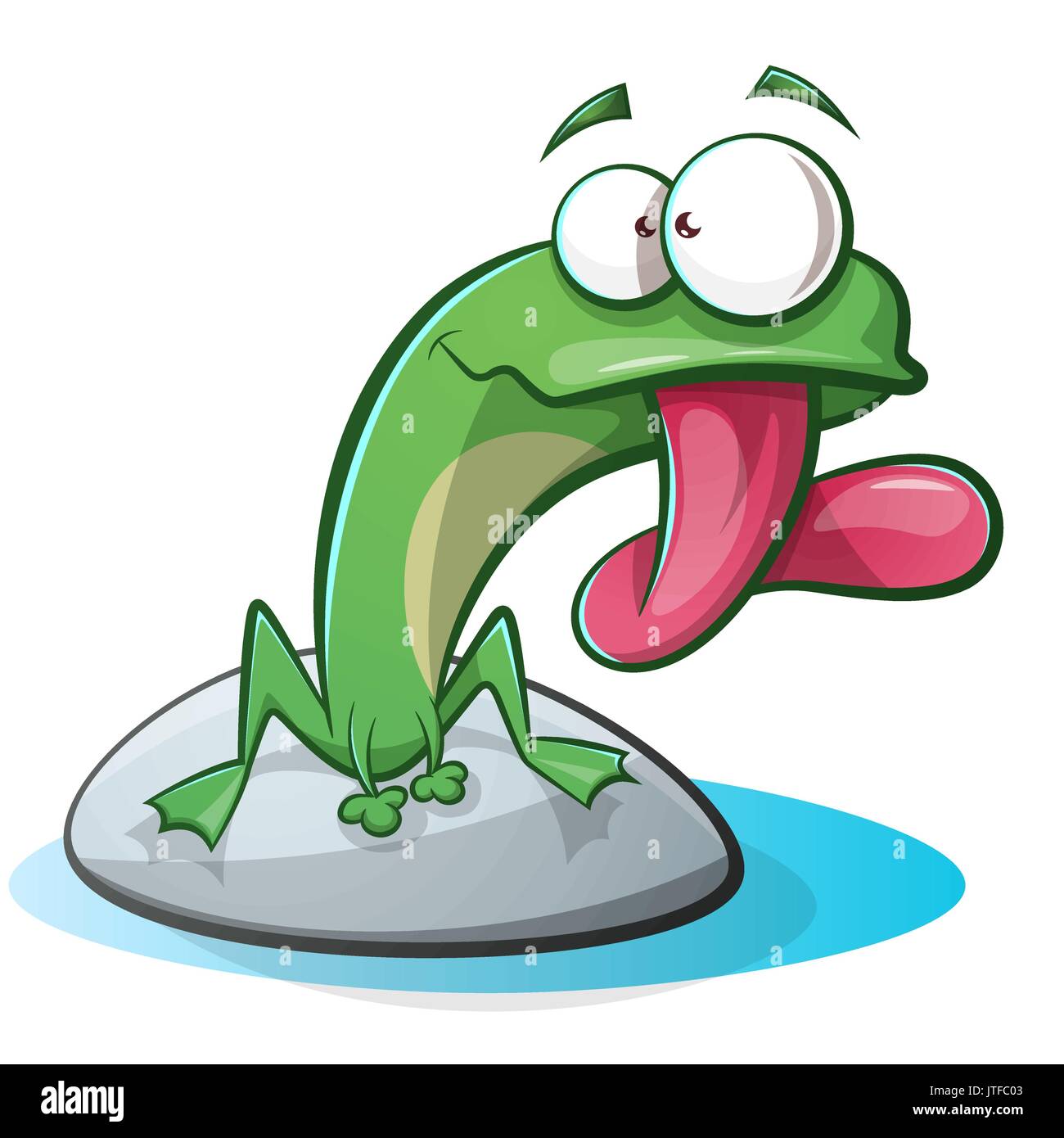 Cute, funny frog Cartoon Stock Vektor