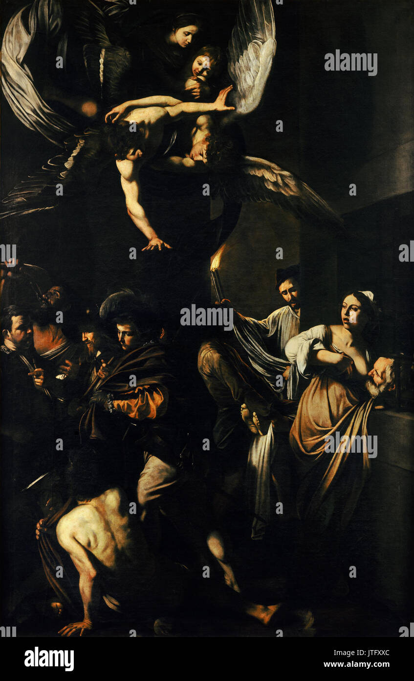 Die sieben Werke der Barmherzigkeit Caravaggio (1607) Stockfoto