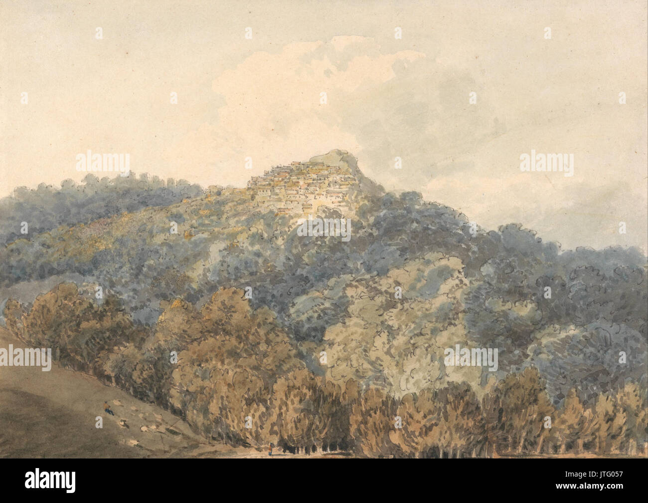 Thomas Girtin Rocca del Papa, mit Monte Cavo Stockfoto