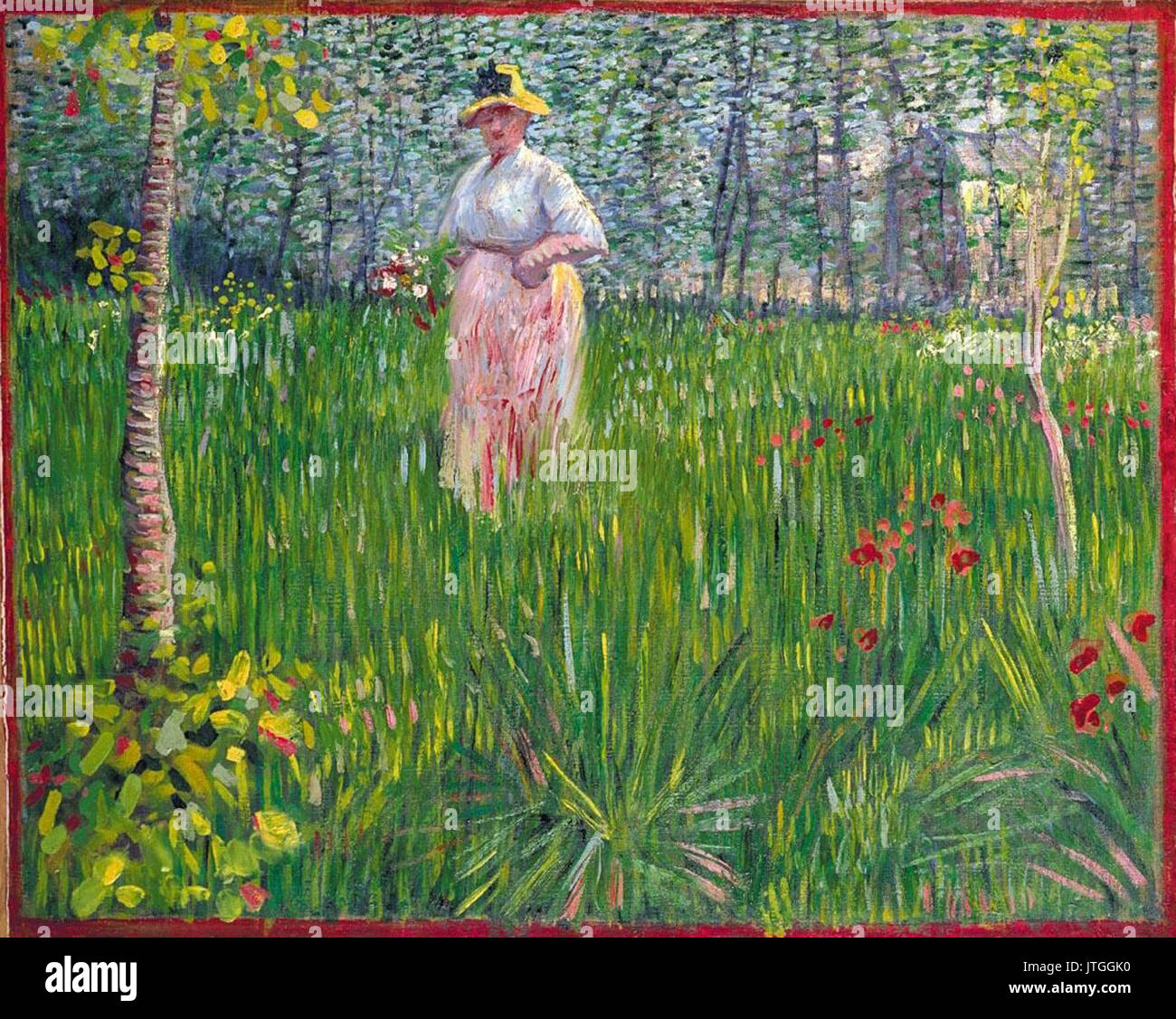 Vincent Van Gogh Femm Dans un Jardin Stockfoto