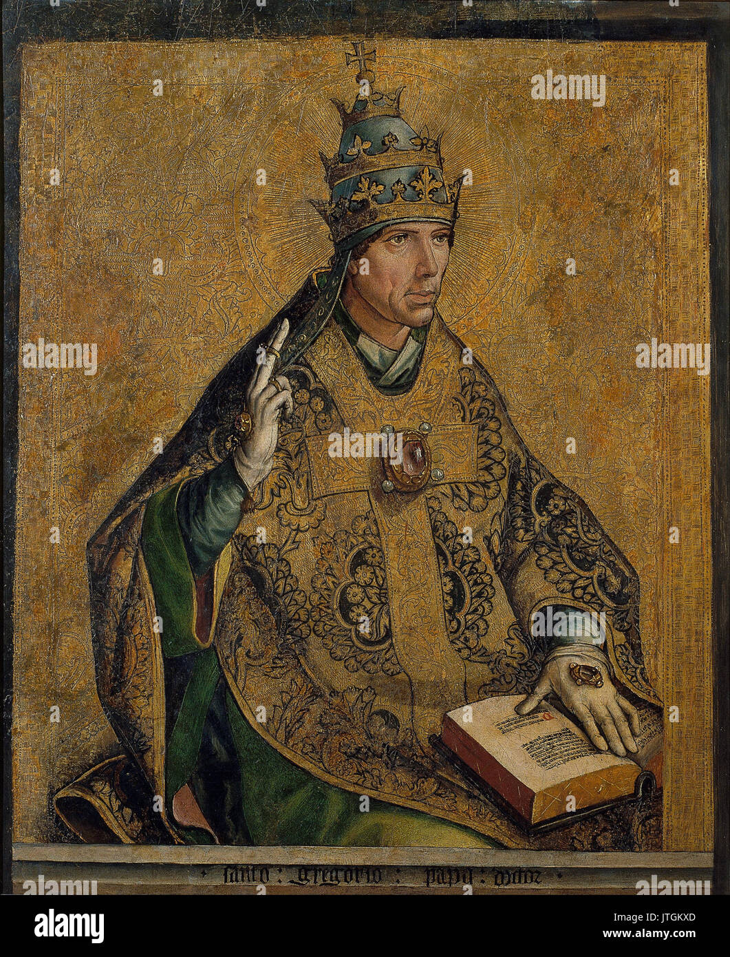 Pedro Berruguete Gregor der Papst Stockfoto