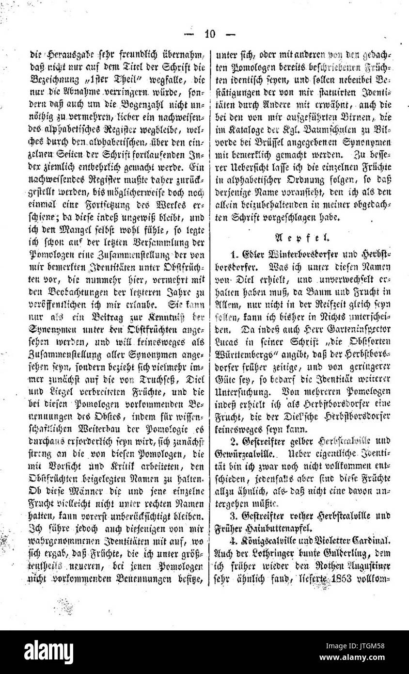 Pomologische Monatshefte Heft 1 010 Stockfoto