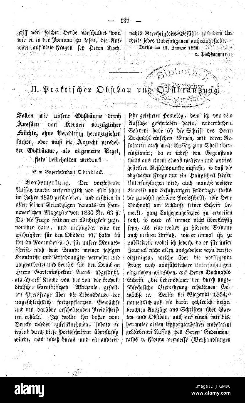 Pomologische Monatshefte Heft 1 137 Stockfoto