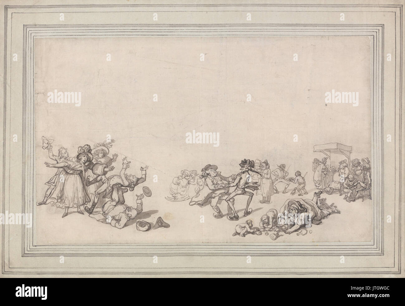 Thomas Rowlandson Schlittschuhlaufen auf der Serpentine Stockfoto