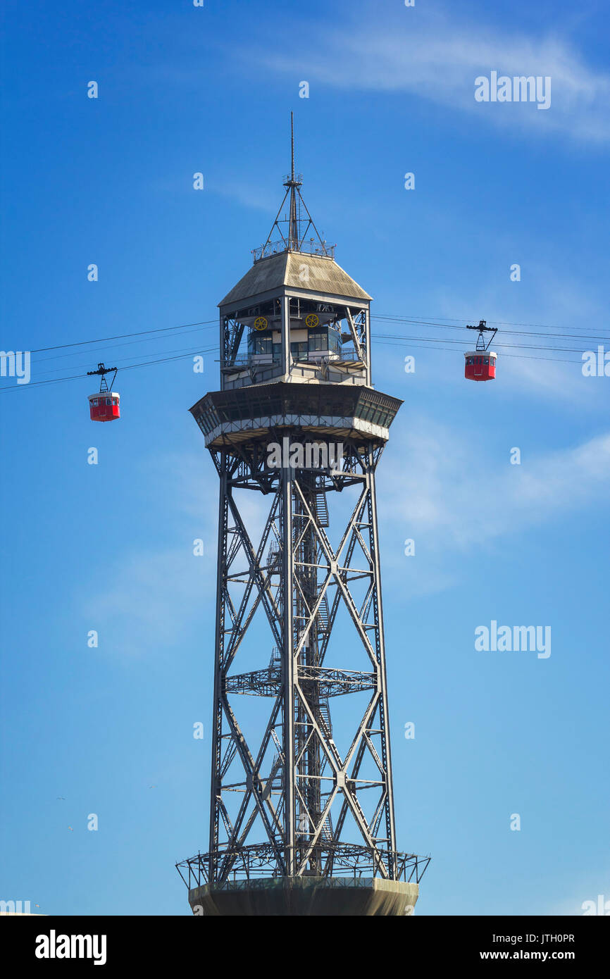 Seilbahn Teleferic De Montjuic In Barcelona Stockfotos und -bilder ...