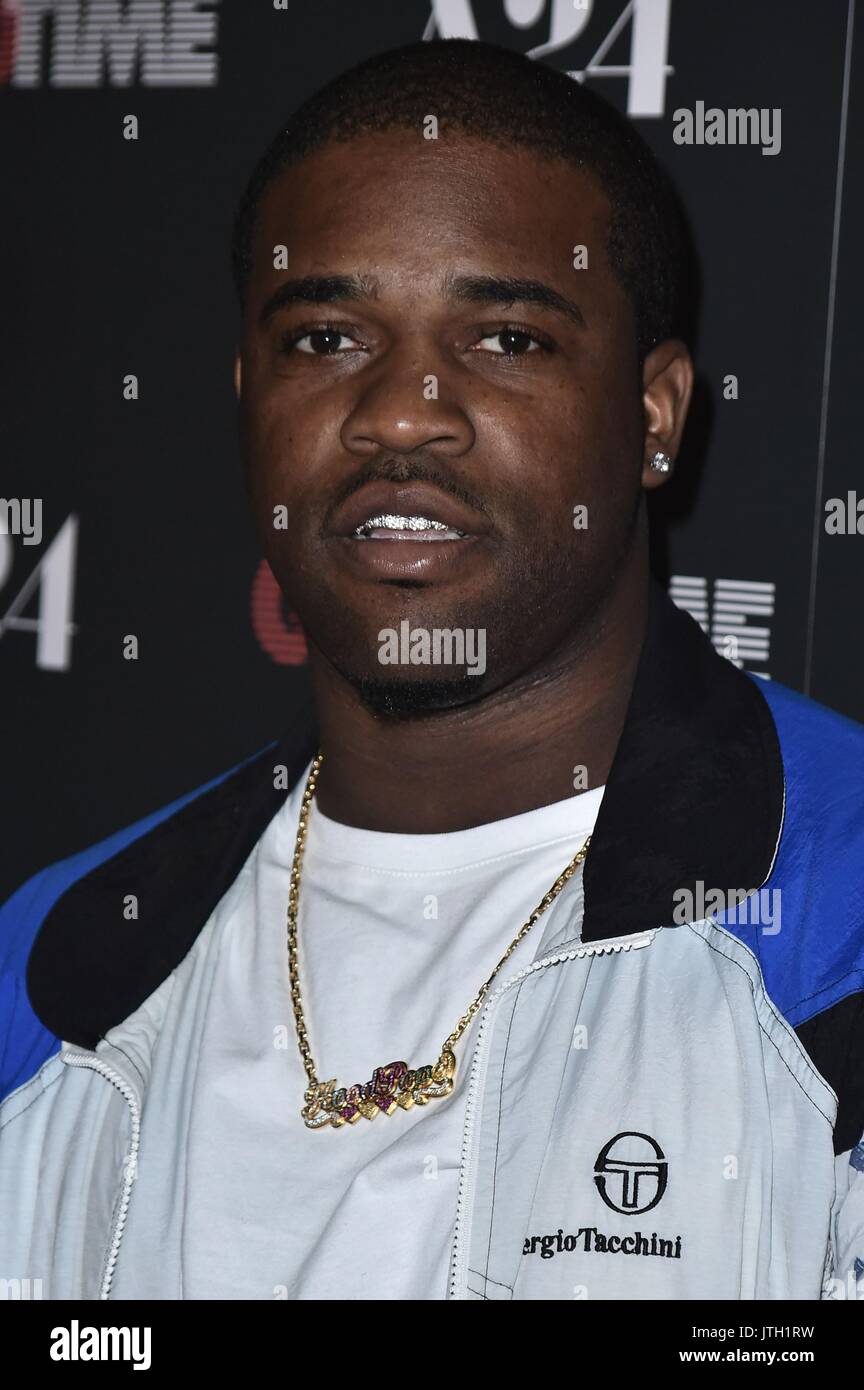 New York, NY, USA. 8 Aug, 2017. A$AP Ferg, ASAP Ferg in der Ankunftshalle für gute Zeit Premiere, die Hochschule für Bildende Künste (SVA) Theater, New York, NY, 8. August 2017. Credit: Steven Prevedari/Everett Collection/Alamy leben Nachrichten Stockfoto