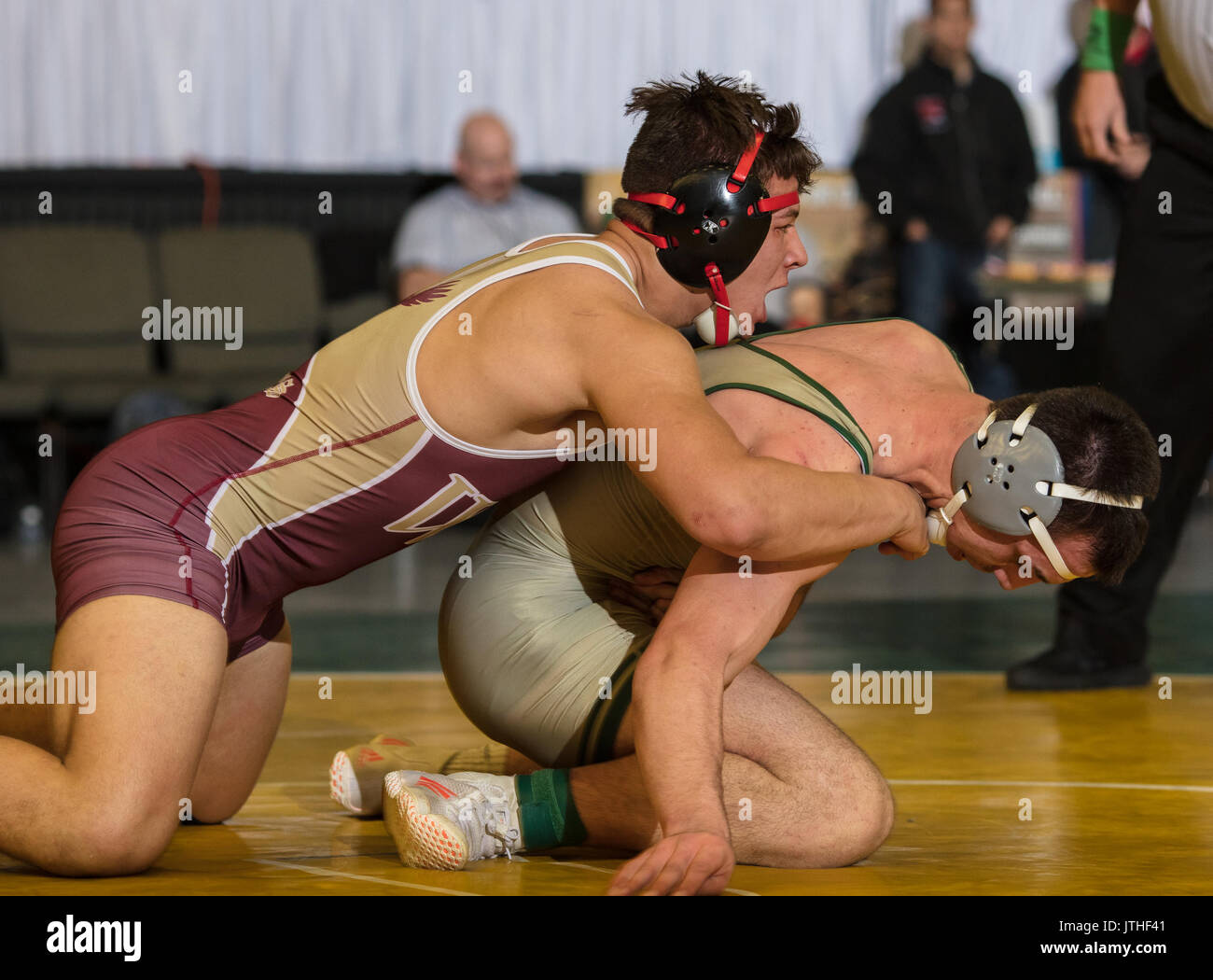 Wrestling Action bei den Masters Turnier in Redding, Kalifornien. Stockfoto