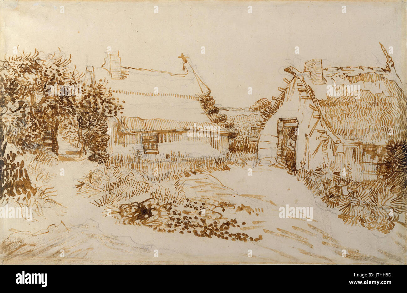 Vincent van Gogh zwei Hütten in Saintes Maries de la Mer Stockfoto