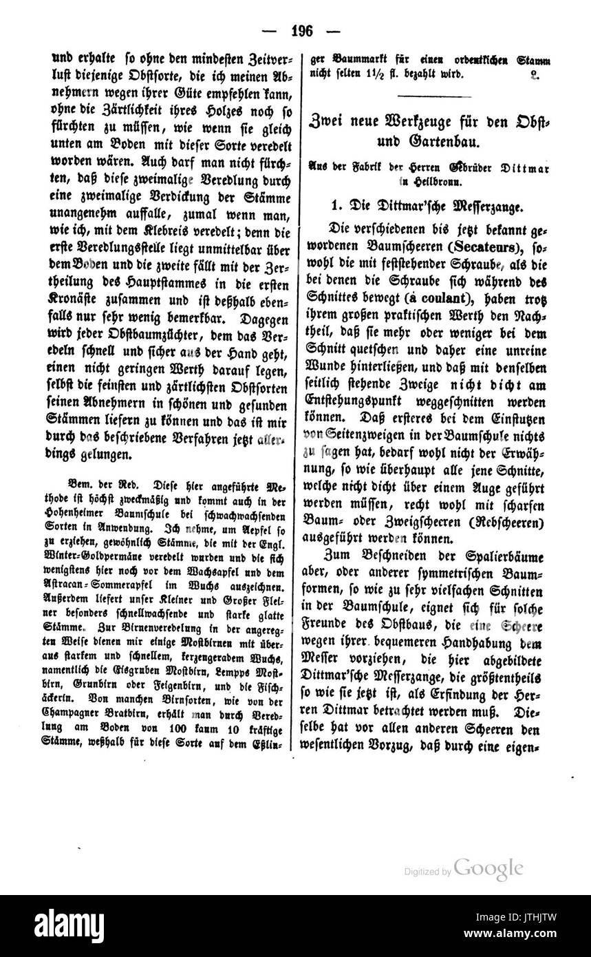 Pomologische Monatshefte Heft 1 196 Stockfoto