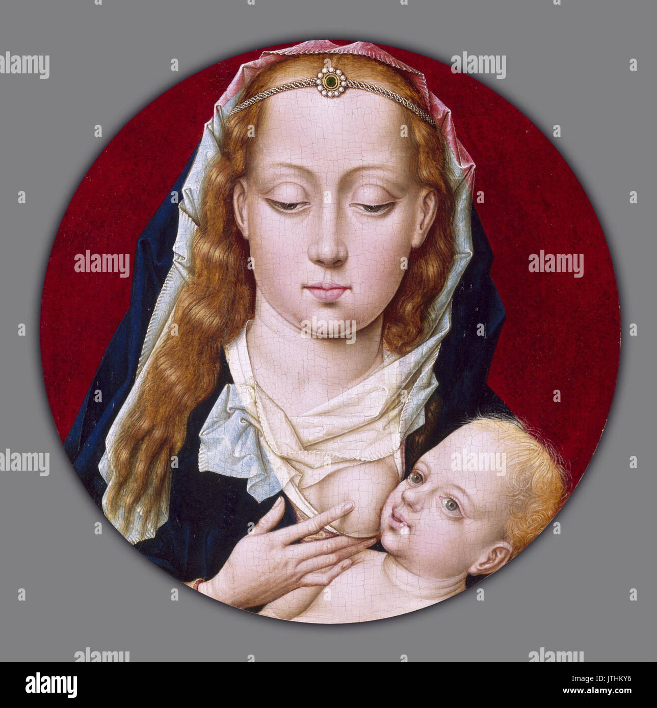 Unbekannte flämische Jungfrau und Kind Stockfoto