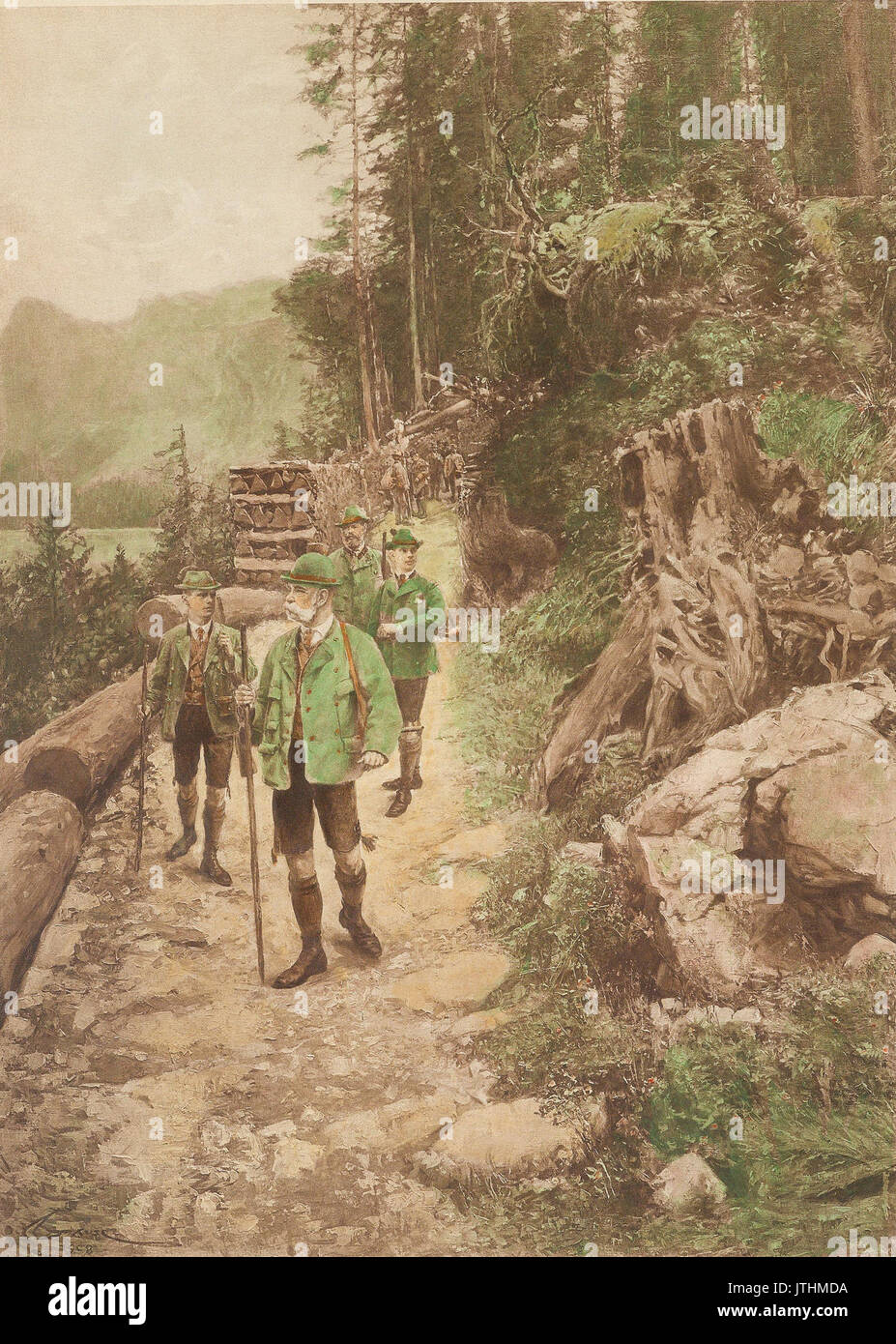 Wilhelm Gause Kaiser Franz Joseph Auf der Jagd Stockfoto