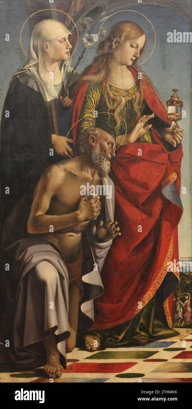 Signorelli, links St. Augustine Altarpiece Stockfoto