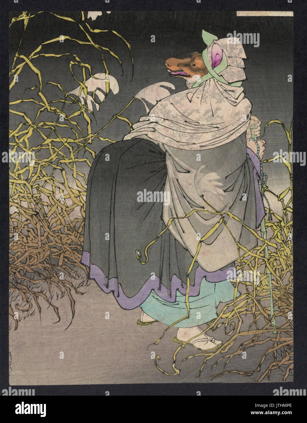 Tsukioka Yoshitoshi (1886) Tsuki Hyaku Shi Konkai Stockfoto