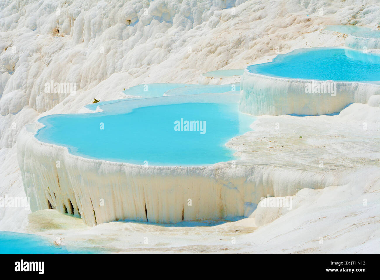 Kalksinterterrassen von Pamukkale in der Nähe von Denizli in der Türkei Stockfoto