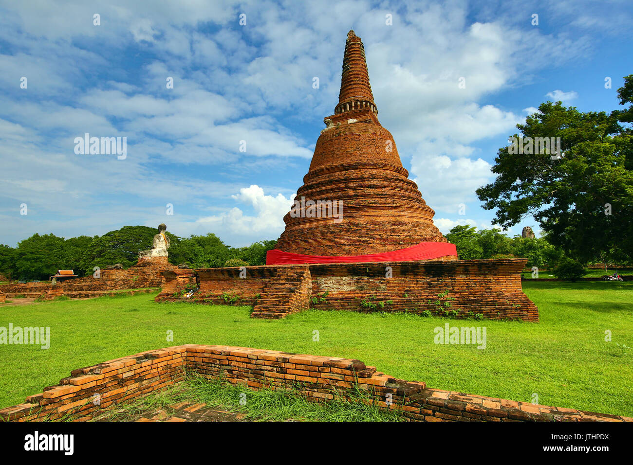 Chedi des Wat Wora Chet Tha Ram Tempel, Ayutthaya, Thailand Stockfoto