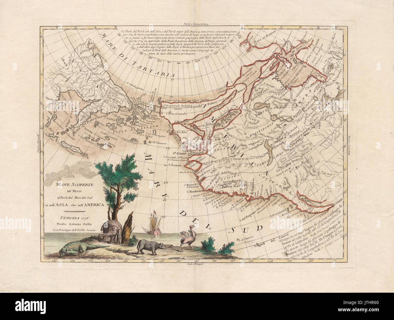 Zatta neue Entdeckungen im Nordpazifik 1776 Cornell CUL PJM 1026 01. Stockfoto