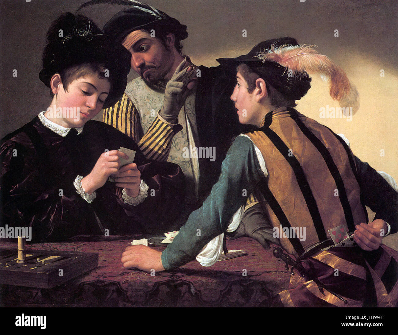 Die Falschspieler von Caravaggio Stockfoto