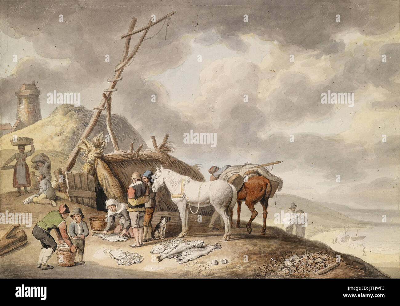 Johann Heinrich Wilhelm Tischbein Ein Fischerdorf Stockfoto