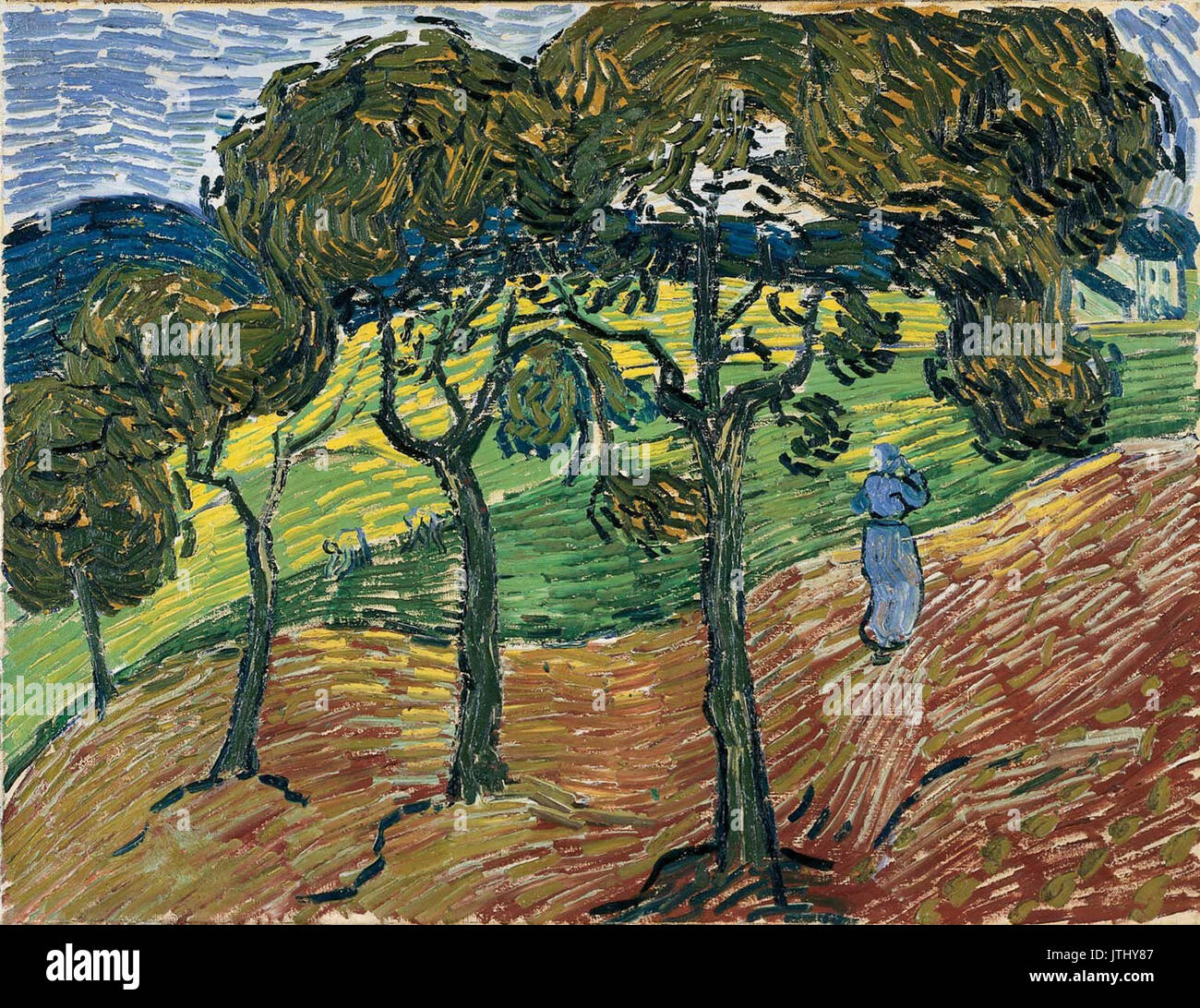 Vincent Van Gogh, Landschaft mit Figuren, 1889, Öl auf Leinwand, The Baltimore Museum of Art Stockfoto