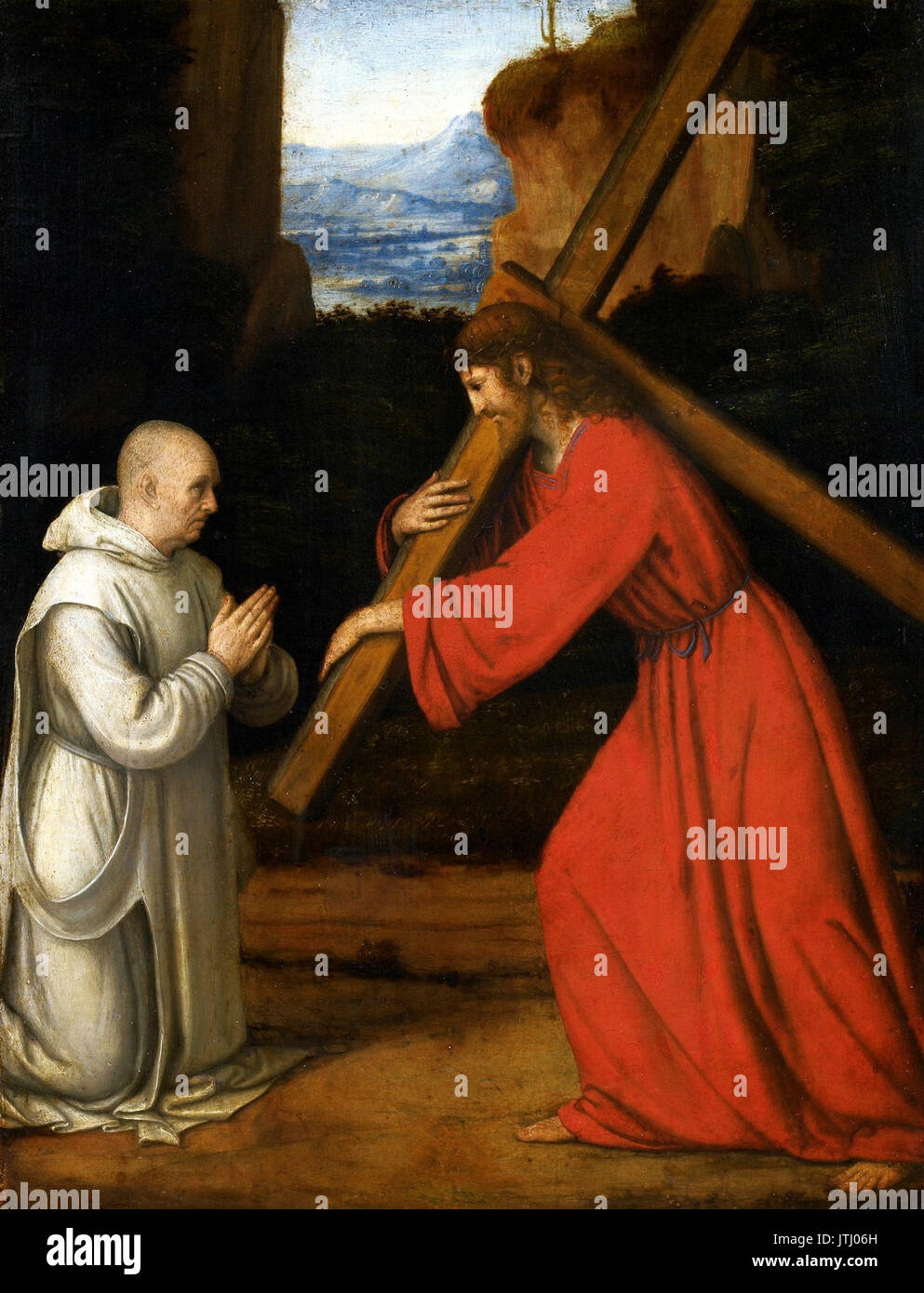 Solario Christus mit Kreuz verehrt, von der Kartäuser Stockfoto