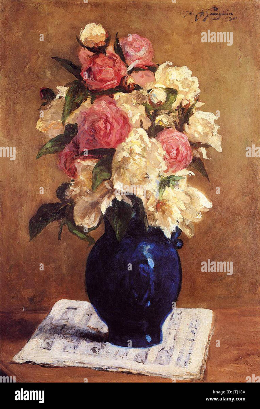 Paul Gauguin Strauß Pfingstrosen auf ein Musical Score (14991888045) Stockfoto